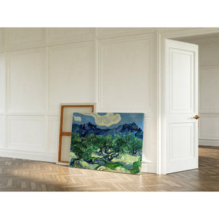 Oliviers avec les Alpilles en arrière-plan - Vincent Van Gogh | Reproduction Tableau Décoration murale affiche copie