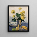 Nature morte aux roses jaunes Nature morte aux roses jaunes - Olle Hjortzberg — kehystetty taideteos seinällä