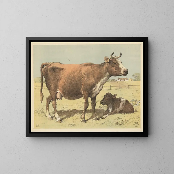 Vache - Oluf August Hermansen — kehystetty taideteos seinällä