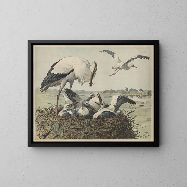 Cigogne - Oluf August Hermansen — kehystetty taideteos seinällä