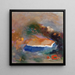Ophélie avec un voile bleu dans l'eau - Odilon Redon — kehystetty taideteos seinällä
