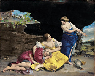 Lot ja hänen tyttärensä - Orazio Gentileschi — näkymä teoksesta
