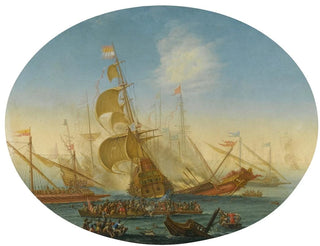 Orazio Grevenbroeck - A Naval Battle Between Turks And Christians.webp