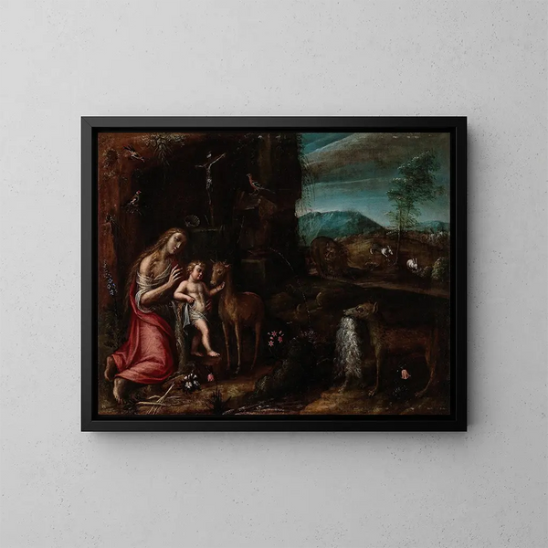 Marie Madeleine en pénitence - Orsola Maddalena Caccia — kehystetty taideteos seinällä