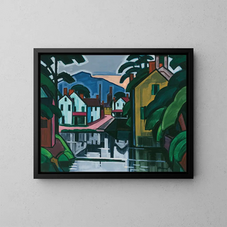 Vieux port de canal - Oscar Bluemner — kehystetty taideteos seinällä
