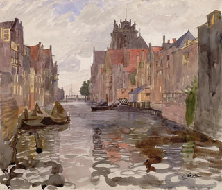 Canal à Dordrecht - Oskar Laske — näkymä teoksesta