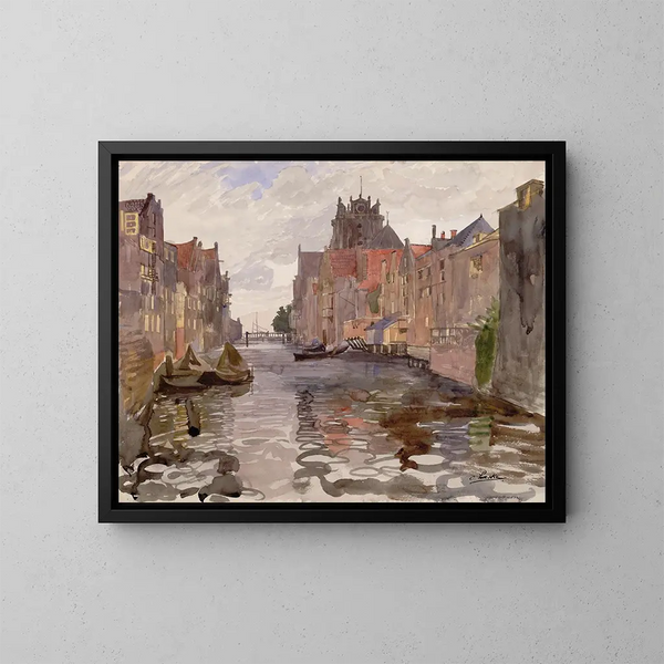 Canal à Dordrecht - Oskar Laske — kehystetty taideteos seinällä
