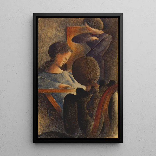 Istuva ryhmä - Oskar Schlemmer — kehystetty taideteos seinällä