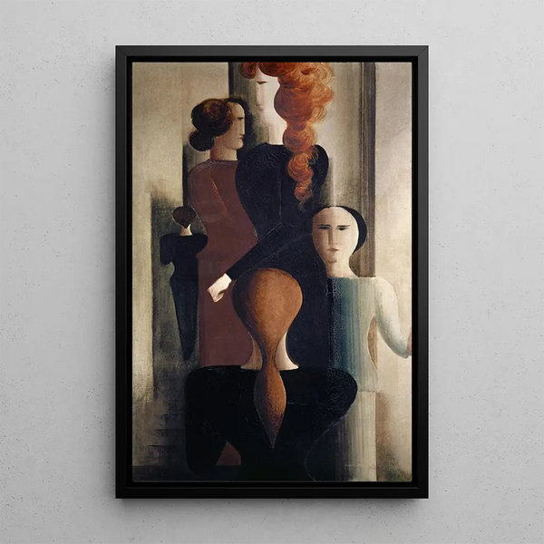 Naiset portaikossa - Oskar Schlemmer — kehystetty taideteos seinällä