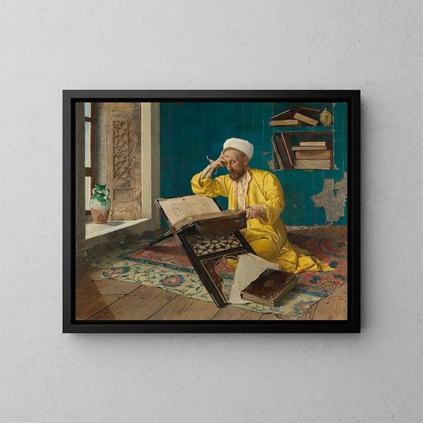 islamilaisesta teologista Koraanin kanssa - Osman Hamdi Bey — kehystetty taideteos seinällä