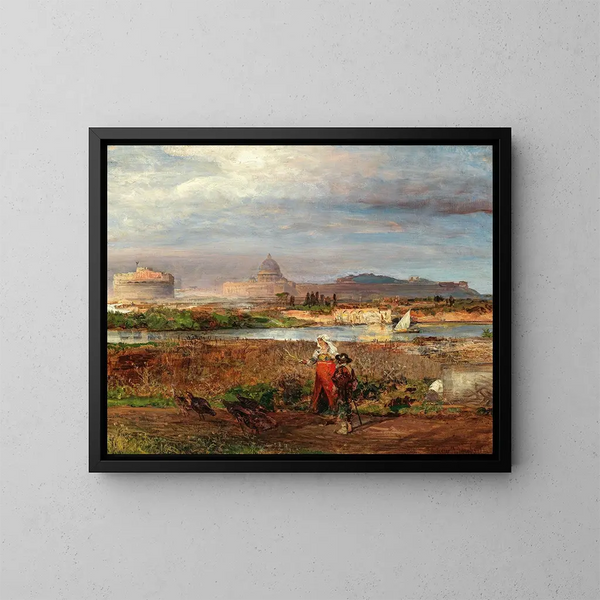 Romeen porteilla - Oswald Achenbach — kehystetty taideteos seinällä
