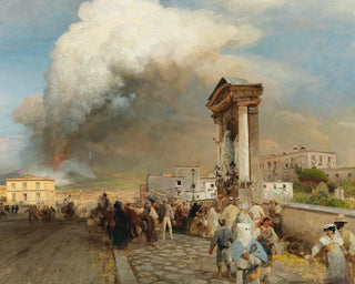 Vesuviuksen purkaus - Oswald Achenbach — näkymä teoksesta
