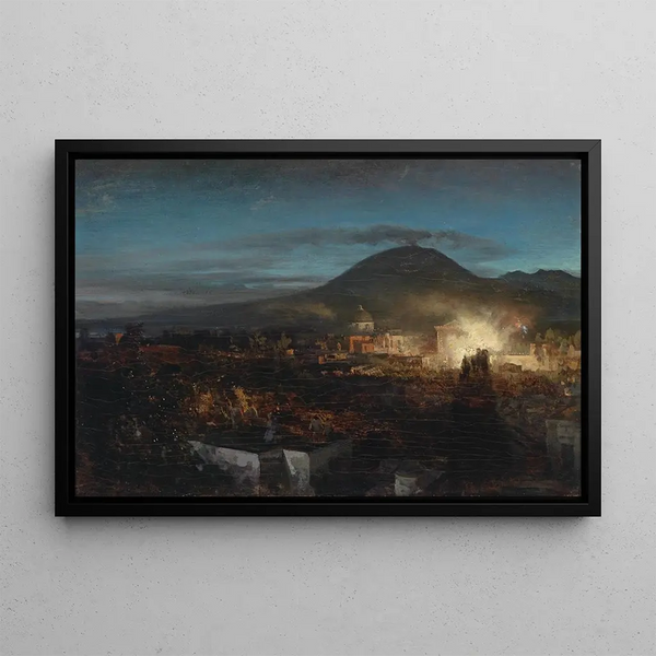 ilotulituksesta Torre dell'Annunziatassa - Oswald Achenbach — kehystetty taideteos seinällä