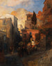 Scène de rue dans un village de montagne italien - Oswald Achenbach — näkymä teoksesta