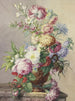 Bouquet de fleurs dans un vase sur une table en marbre - Oswald Wijnen — näkymä teoksesta
