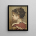 Portrait de profil d'une petite fille en robe rouge - Otto Brandt — kehystetty taideteos seinällä