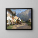 Rue de village à Mittenwald avec le Karwendelspitze - Otto Fedder — kehystetty taideteos seinällä