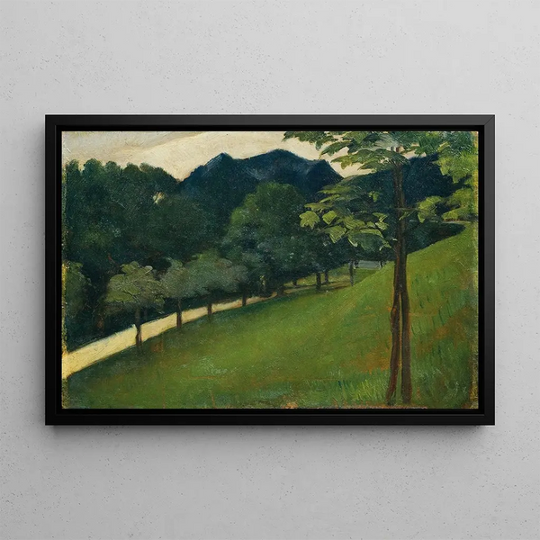 Otto Friedrich - Blick Von Einem Grnen Abhang Gegen Eine Allee.webp