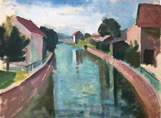 Maisons au bord du canal - Otto Geigenberger — näkymä teoksesta