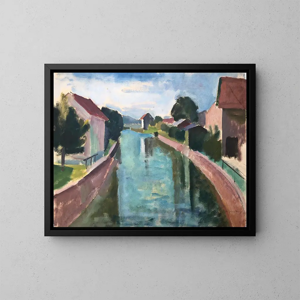 Maisons au bord du canal - Otto Geigenberger — kehystetty taideteos seinällä