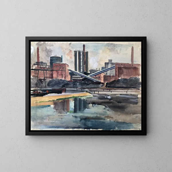 Usine à Linz - Otto Geigenberger — kehystetty taideteos seinällä