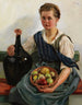 Fille avec un panier de fruits et une bouteille de vin - Otto Keck — näkymä teoksesta