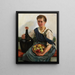 Fille avec un panier de fruits et une bouteille de vin - Otto Keck — kehystetty taideteos seinällä
