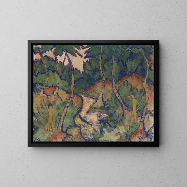 Baigneuse dans le paysage - Otto Mueller — kehystetty taideteos seinällä