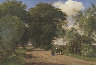 P C Skovgaard - A Country Road near Vognserup Manor Zealand The Painter JTh Lundbye Sketching by the Roadside.webp
