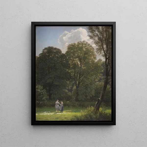 P C Skovgaard - Bleaching Linen in a Clearing.webp