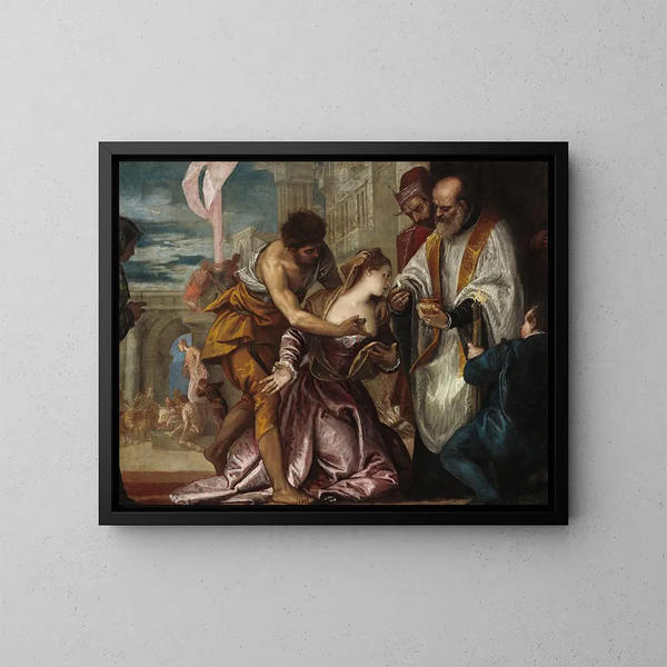 Le martyre et la dernière communion de sainte Lucie - Paolo Véronèse — kehystetty taideteos seinällä