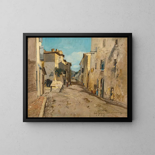 Rue Lourmarin, Vaucluse - Paul-Camille Guigou — kehystetty taideteos seinällä
