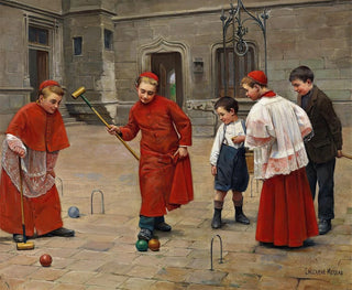 Jouer au croquet - Paul Charles Chocarne-Moreau — näkymä teoksesta