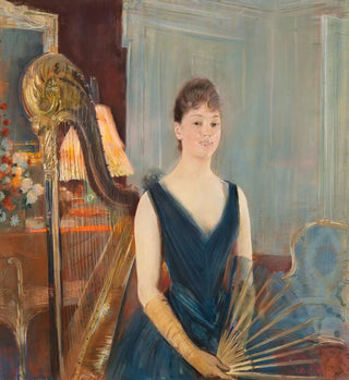 Paul Csar Helleu - Harpiste assise lventail.webp