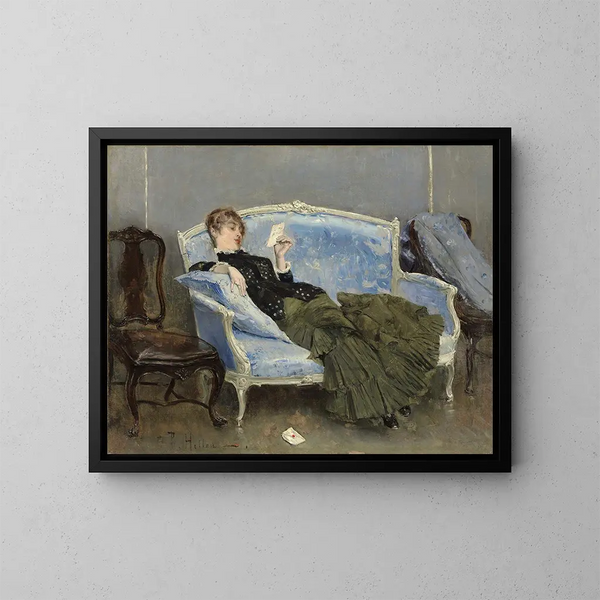 La Lettre - Paul César Helleu — kehystetty taideteos seinällä