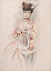 Elegantti lyre-tuolissa - Paul César Helleu — näkymä teoksesta