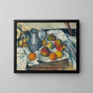 Kettle ja hedelmät - Paul Cézanne — kehystetty taideteos seinällä