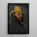 Gustave Boyer, syntynyt vuonna 1840, hattu päässään - Paul Cézanne — kehystetty taideteos seinällä