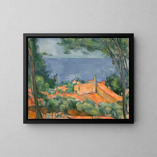 L'Estaque aux toits rouges - Paul Cézanne — kehystetty taideteos seinällä
