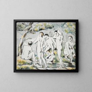 Les Baigneurs - Paul Cézanne — kehystetty taideteos seinällä