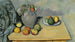 Paul Cézanne - Pichet ja hedelmät pöydällä — näkymä teoksesta