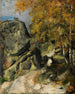 Rochers dans la forêt Fontainebleau - Paul Cézanne — näkymä teoksesta