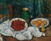 Luonnonkuvaus kirsikoista ja persikoista - Paul Cézanne — näkymä teoksesta