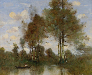 Le batelier sur une rivière - Paul Désiré Trouillebert — näkymä teoksesta