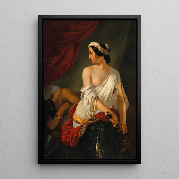 Judith ja Holofernes - Paul Emil Jacobs — kehystetty taideteos seinällä