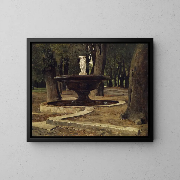 Fontaine dans le parc de la Villa Borghèse à Rome - Paul Flickel — kehystetty taideteos seinällä