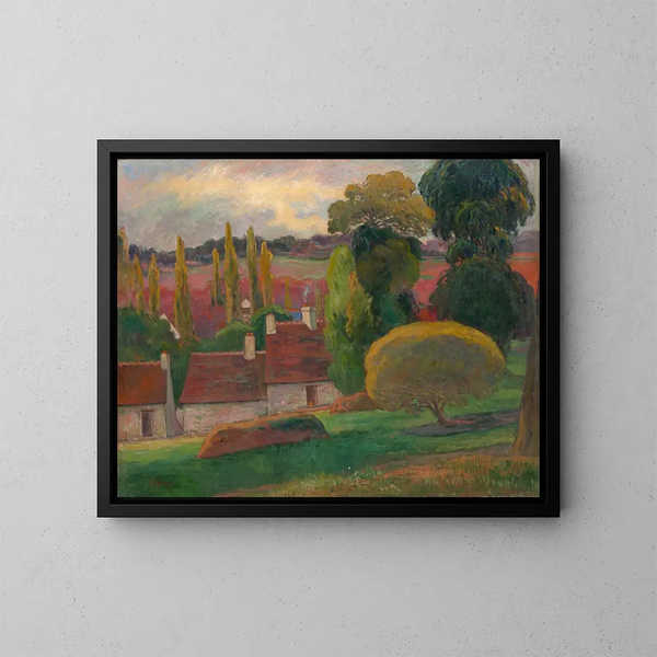 Une ferme en Bretagne - Paul Gauguin — kehystetty taideteos seinällä