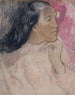 Une femme tahitienne avec une fleur dans les cheveux - Paul Gauguin — näkymä teoksesta
