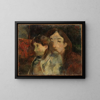 Figuurit sisätilassa - Paul Gauguin — kehystetty taideteos seinällä