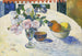 Kukat ja hedelmäkulho pöydällä - Paul Gauguin — näkymä teoksesta